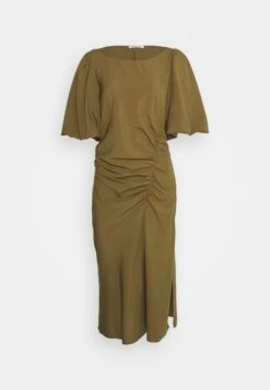 Designers Remix Valerie Puff Dress - Jurk - Olive -Ulla Popken Winkel ffc06ddf25e84adeac23a7716ce6a8a4